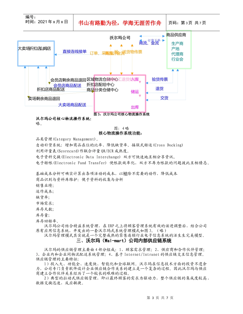 沃尔玛(Wal-Mart)公司渠道信息系统的发展管理_第3页