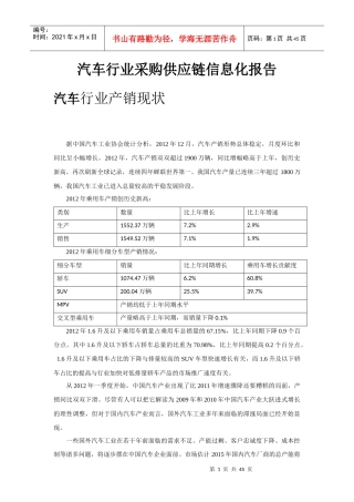 汽车行业采购供应链信息化报告
