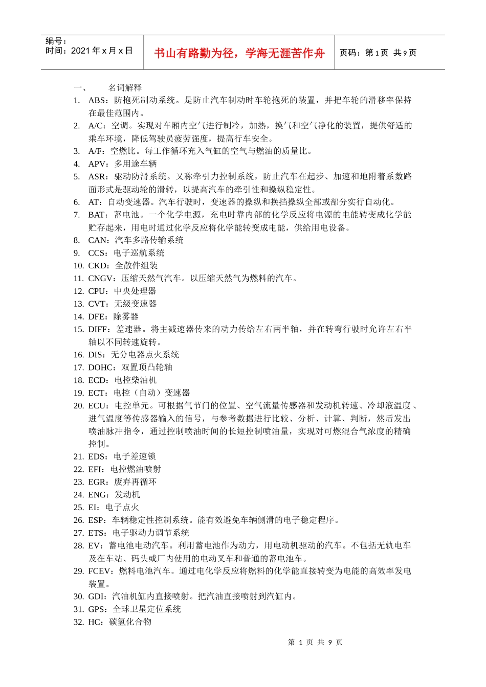 汽车工程概论_第1页