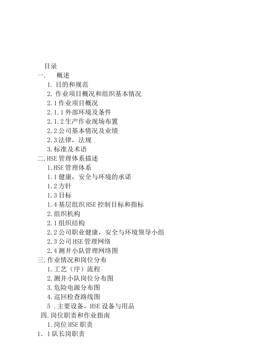 油气水井测井HSE作业计划书_第2页