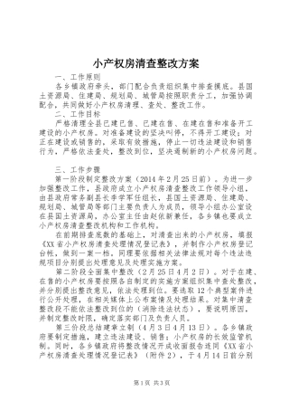 小产权房清查整改实施方案 