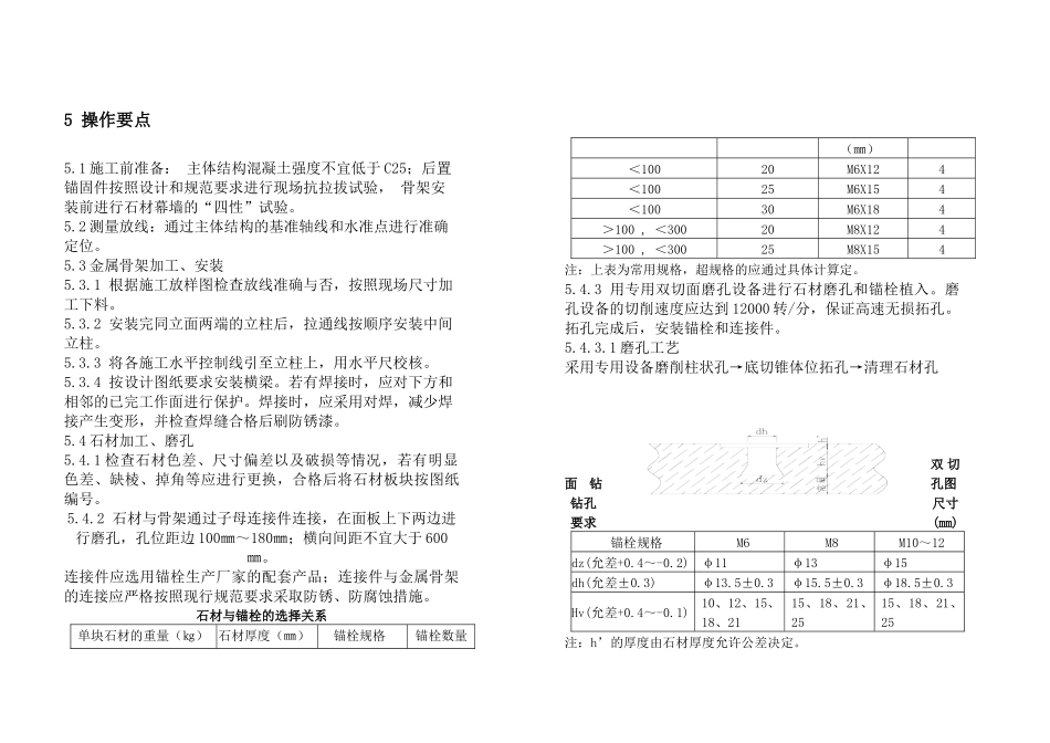 后切式背栓连接干挂石材幕墙施工工法_第2页