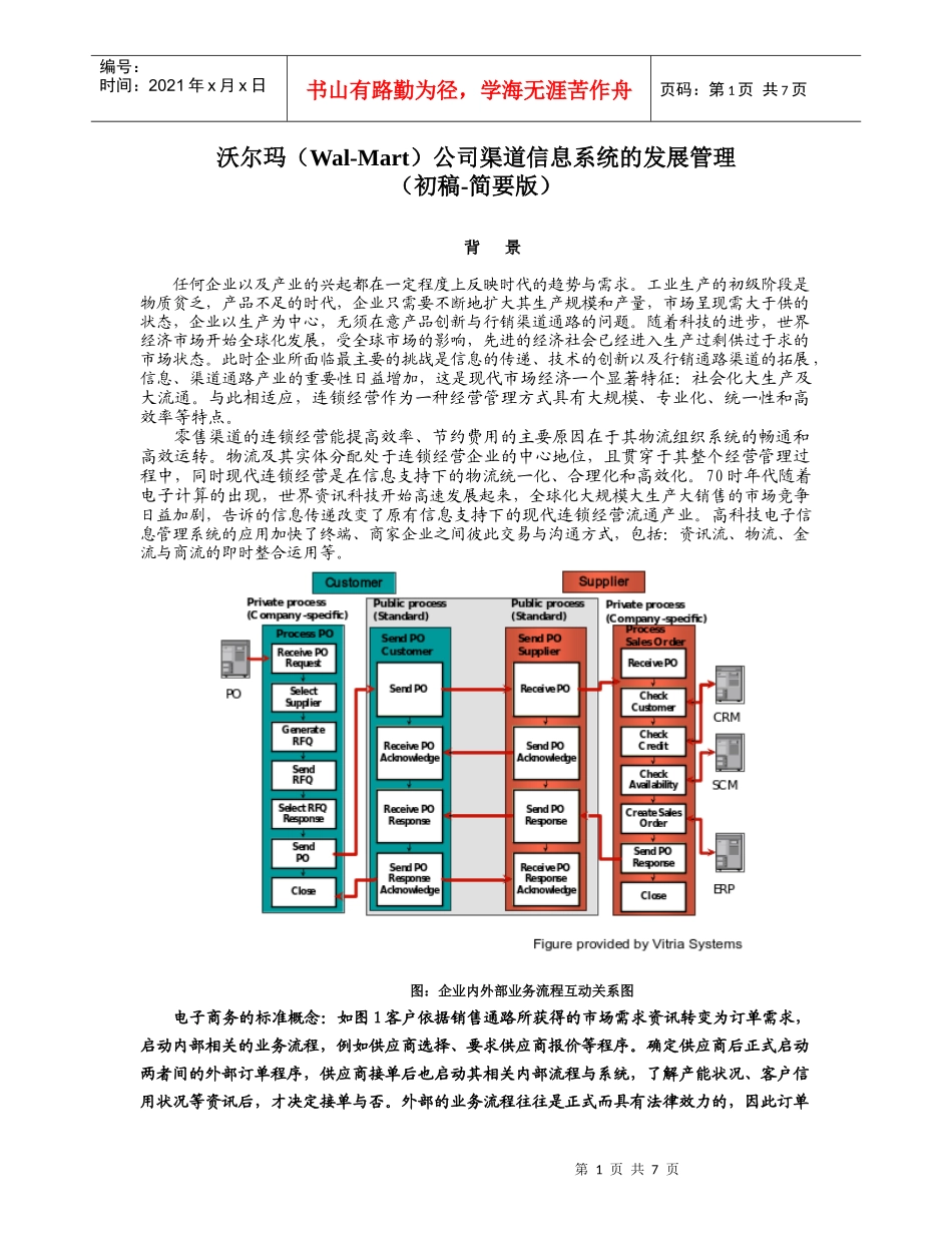 沃尔玛公司信息渠道系统管理简要版_第1页