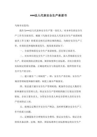 全厂所有人员安全生产承诺书