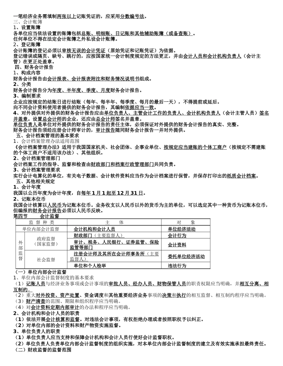 会计从业资格证财经法规与会计职业道德重点讲义_第2页