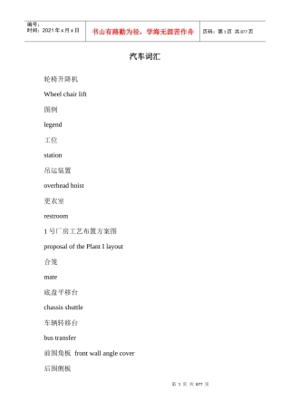 汽车词汇(1)