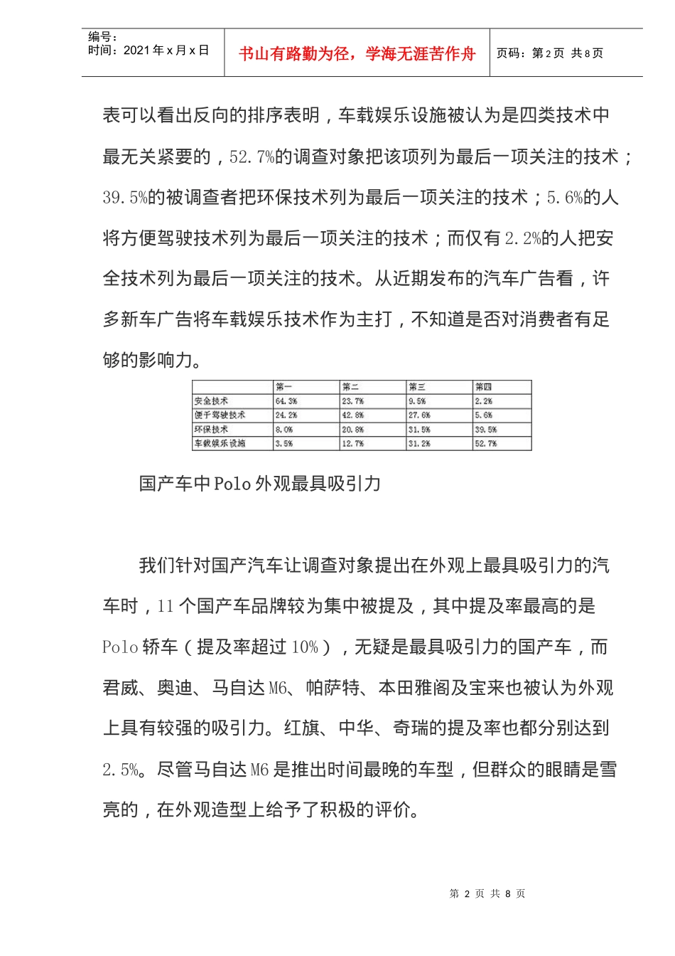 汽车消费调查报告：影响消费者抉择的要素_第2页