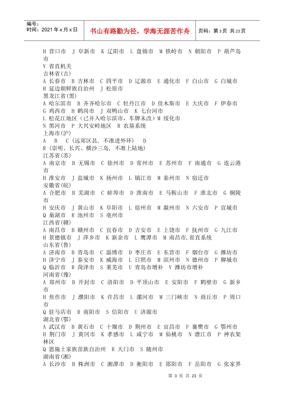 汽车牌照规律_第3页