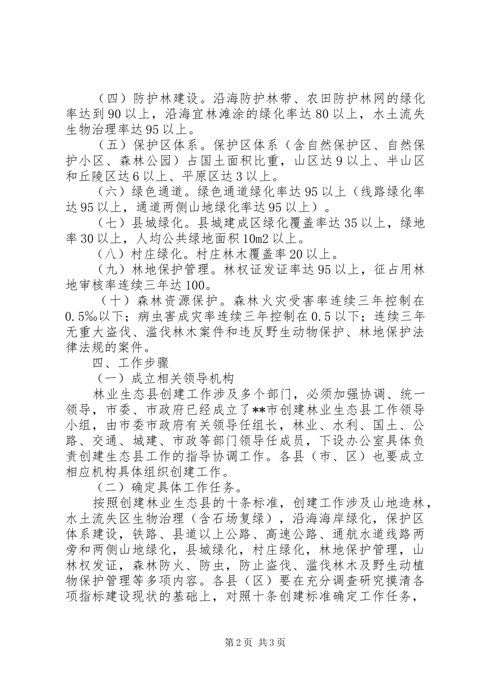 创建林业生态县工作实施方案 _第2页