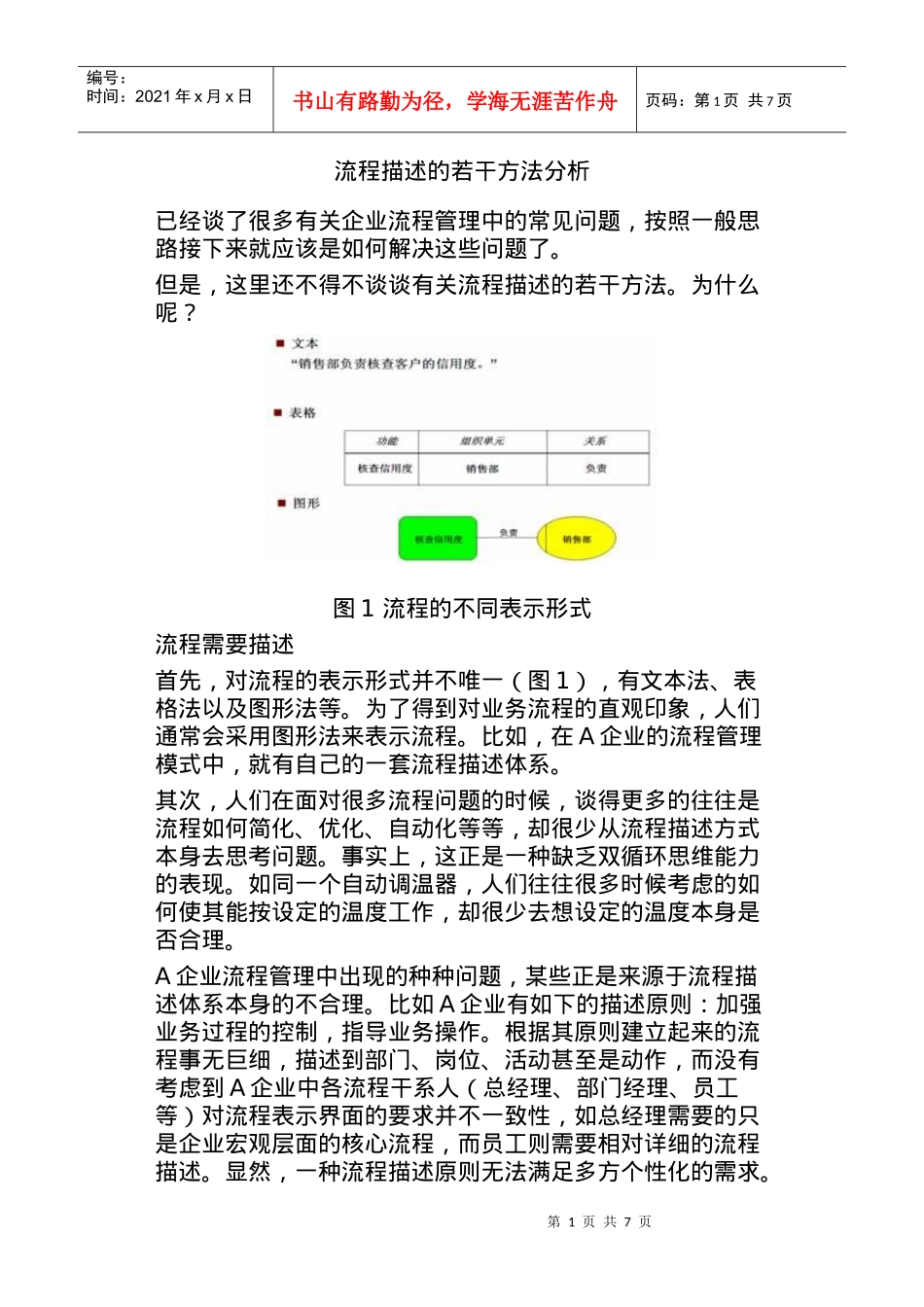 流程描述的若干方法分析_第1页