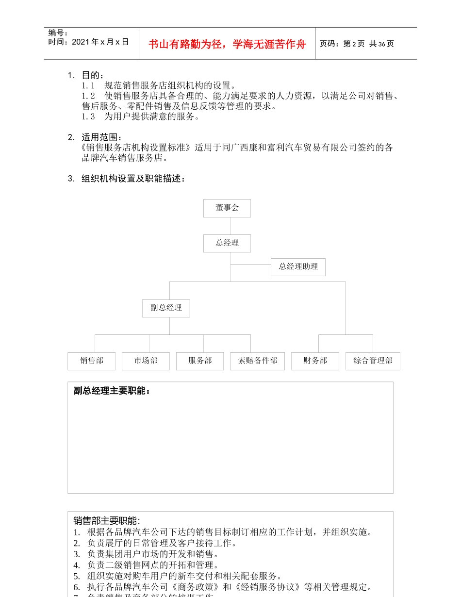 汽车销售服务店管理手册_第2页