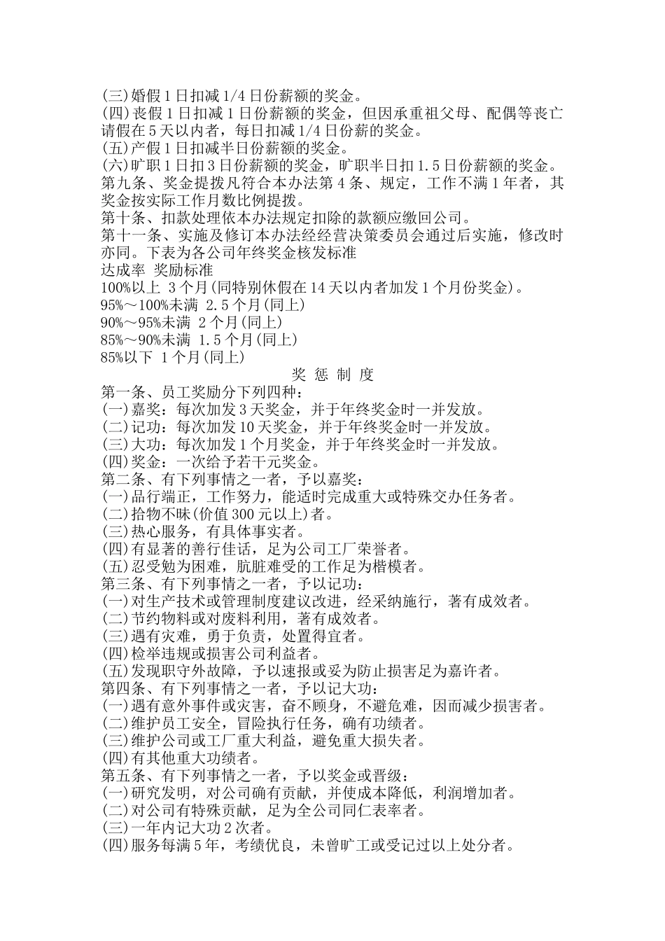 公司薪资、奖金与奖惩制度_第3页