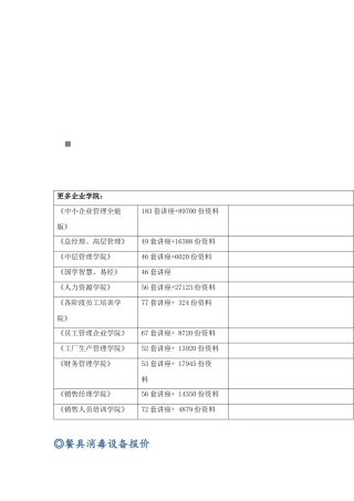 餐具消毒设备报价大全