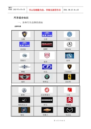 汽车专业知识基础教育