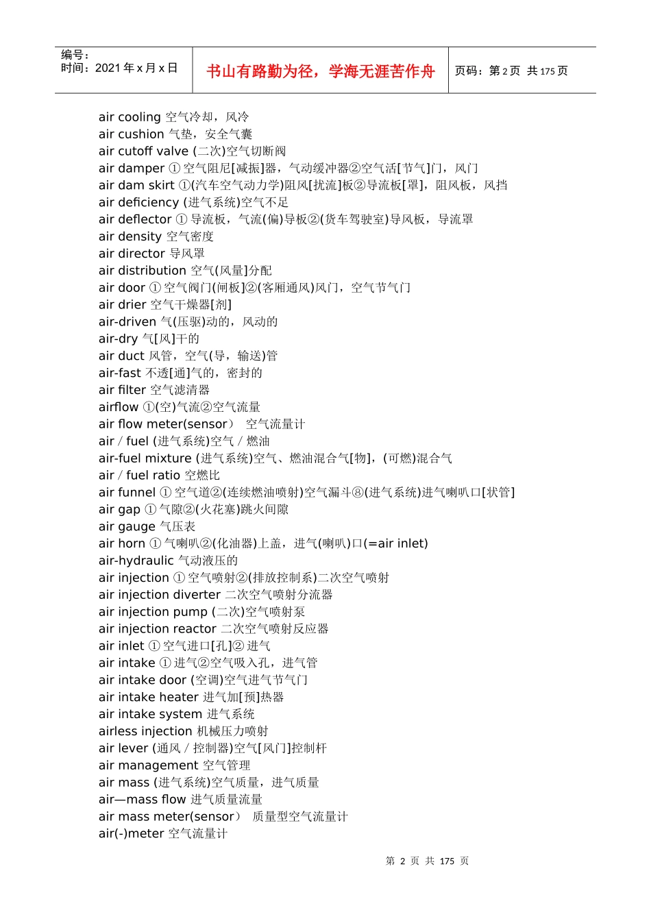 汽车配件英文速查词典_第2页