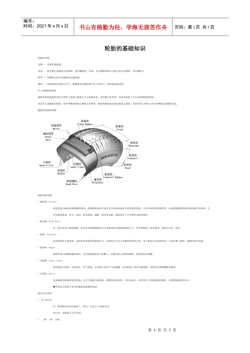 汽车轮胎的基础知识_第1页