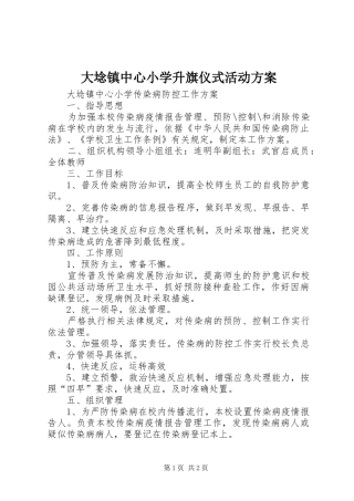 大埝镇中心小学升旗仪式活动实施方案 