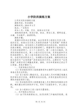 小学防洪演练实施方案 