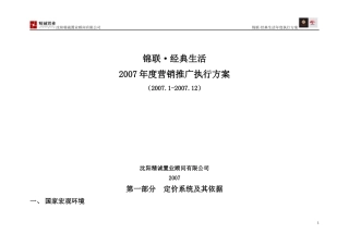 沈阳锦联经典生活年度推广执行案a版--锦联