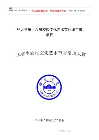 活动策划方案——农村文化艺术