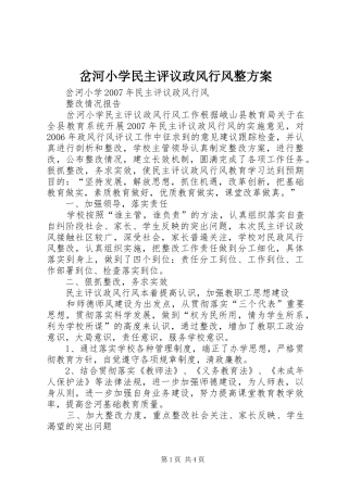 岔河小学民主评议政风行风整实施方案 