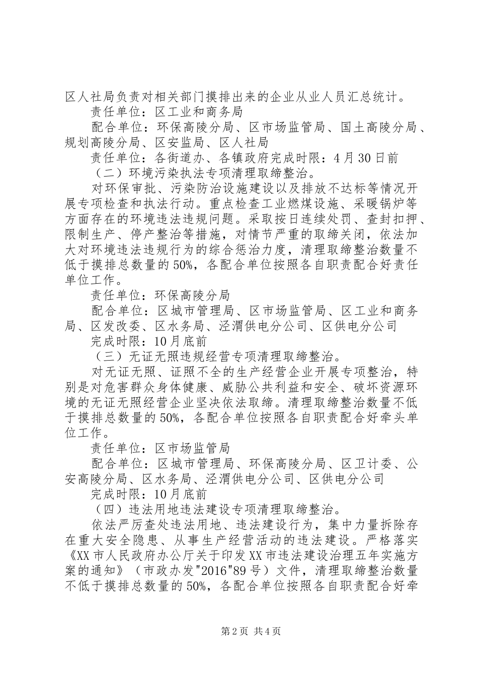 XX镇开展“小散乱污”企业整治专项行动工作实施方案 _第2页