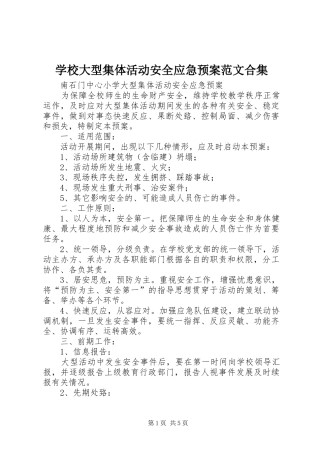 学校大型集体活动安全应急处置预案范文合集 