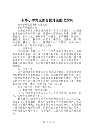 东华小学党支部晋位升级整改实施方案 