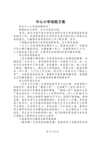 中心小学迎检实施方案 