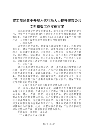 市工商局集中开展六优行动大力提升我市公共文明指数工作方案 