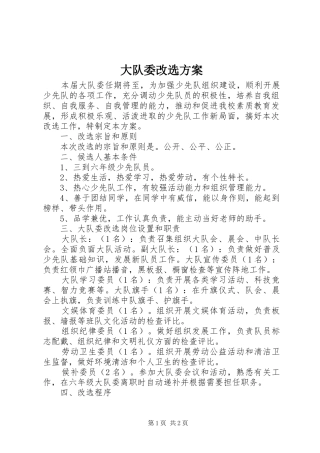 大队委改选实施方案 