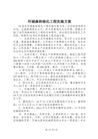 环城森林绿化工程方案 