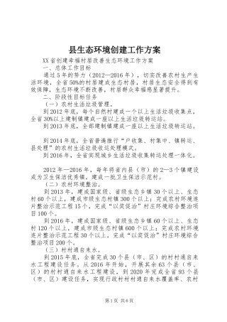 县生态环境创建工作实施方案 