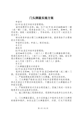 门头牌匾方案 