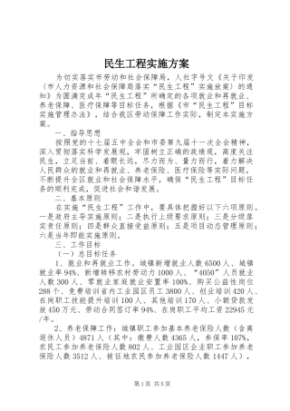 民生工程方案 