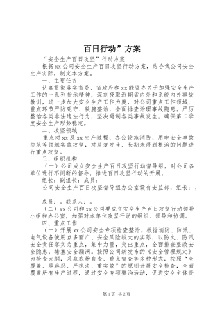 百日行动”实施方案 