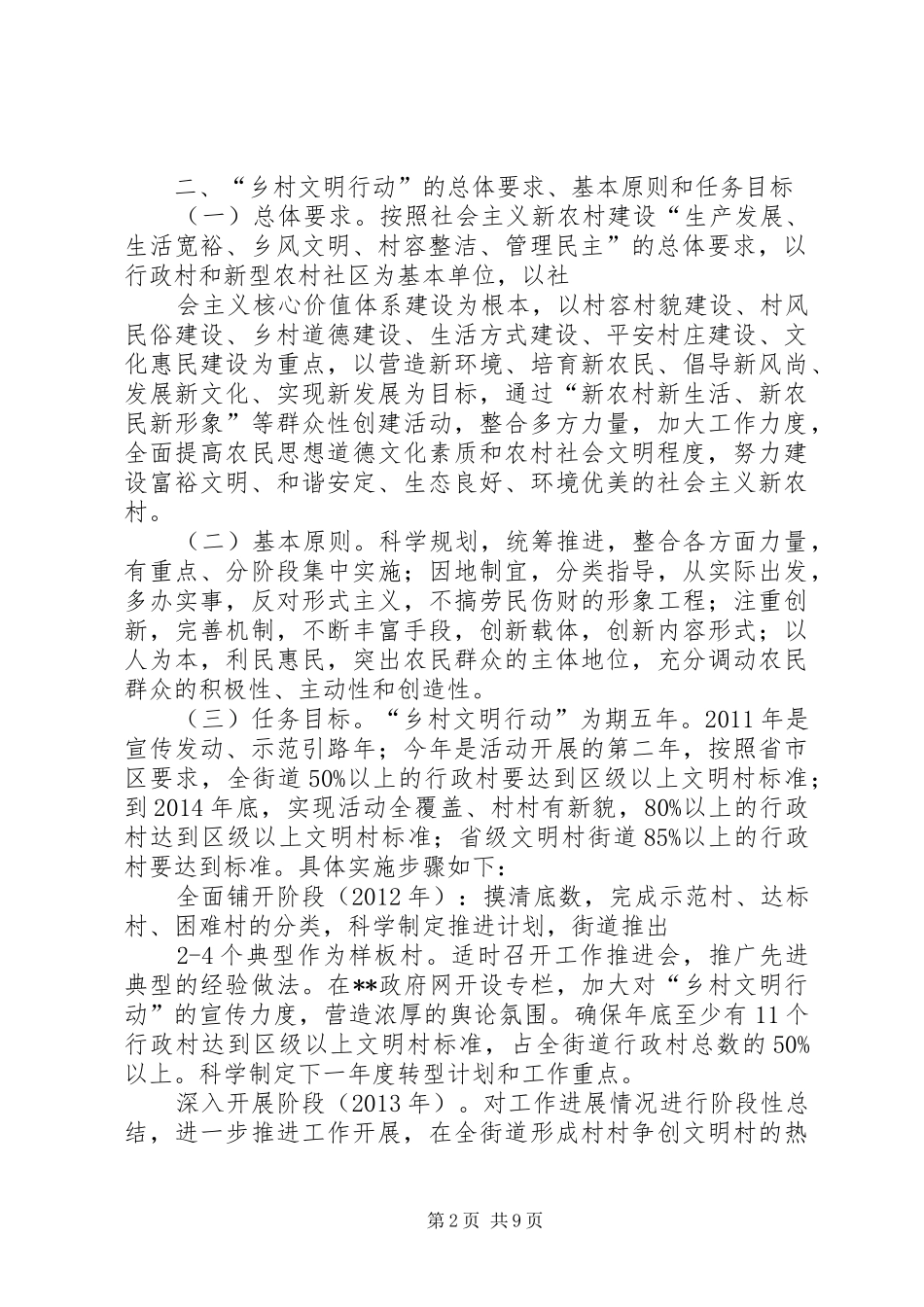 乡村文明行动方案 _第2页