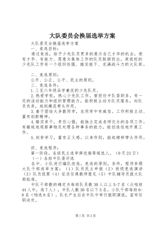 大队委员会换届选举实施方案 