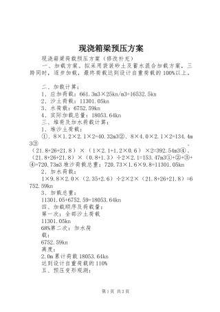 现浇箱梁预压实施方案 