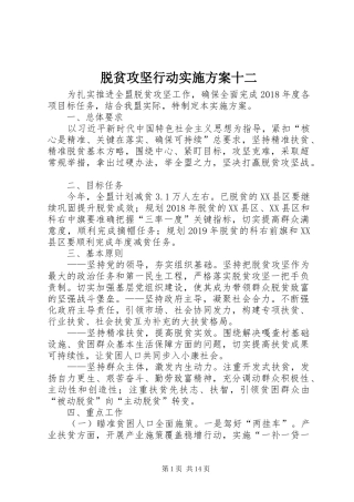 脱贫攻坚行动实施方案十二