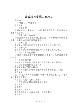 建设项目方案格式 