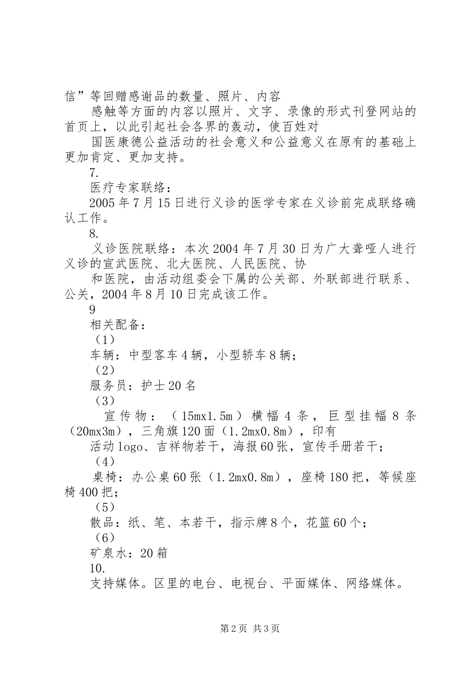 医院门诊部慈善义诊活动方案 _第2页