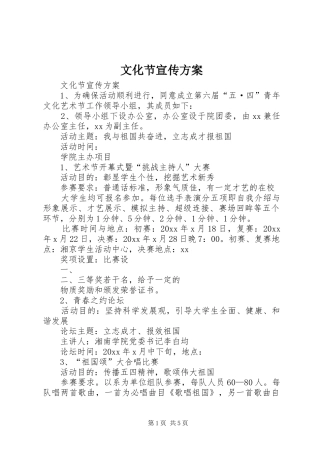 文化节宣传方案