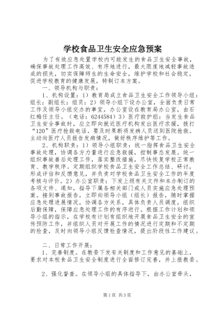 学校食品卫生安全应急处置预案 (21)