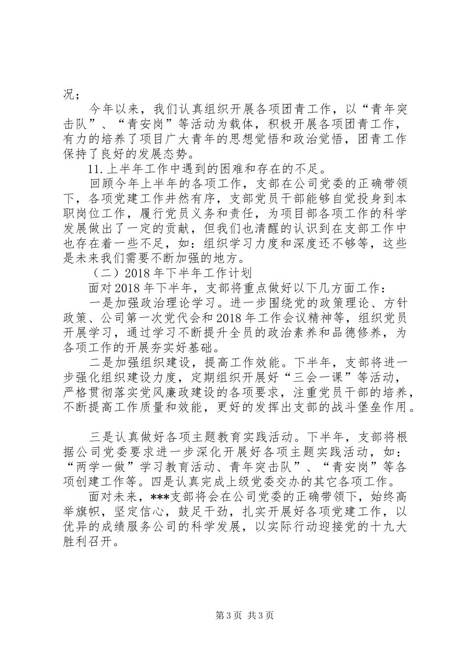 项目部党支部党建上半年总结_第3页