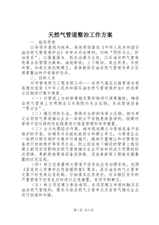 天然气管道整治工作方案