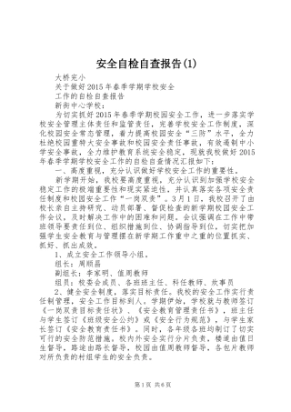 安全自检自查报告