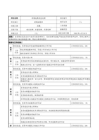 明达集团前期拓展部总经理职务说明书