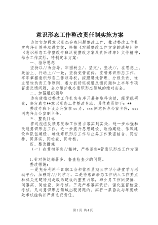 意识形态工作整改责任制实施方案