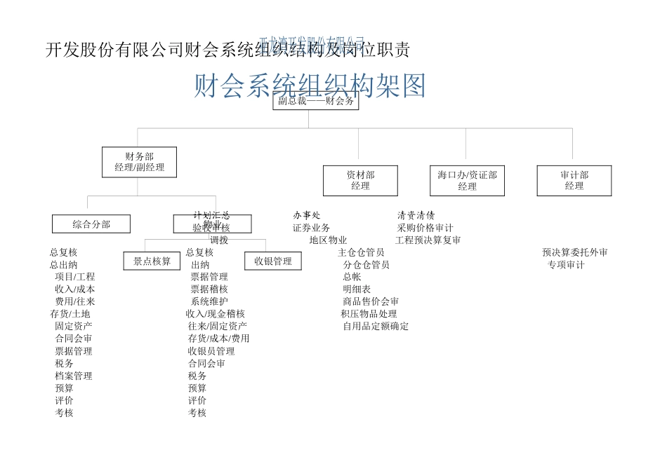 某公司财会系统组织结构与岗位职责_第1页